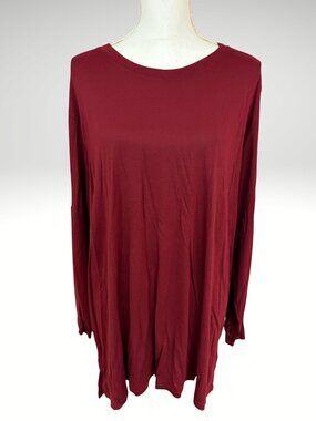 NWT Maroon Dark Academia Tunic Velvet Sleeve Plus 2X Joe Fresh (SKU: 62W)